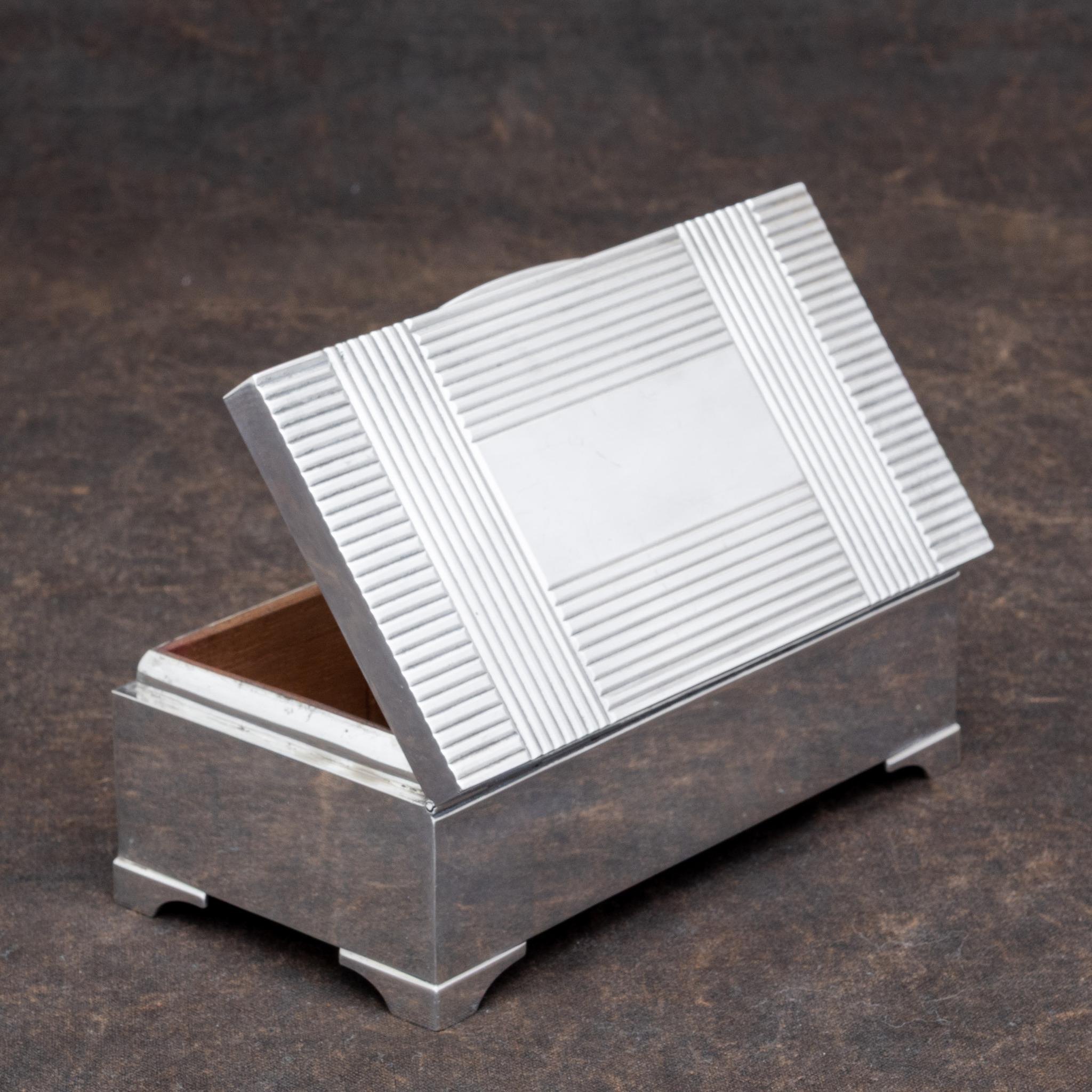 Canadian Birks Sterling Silver Box, Dated 1934. For Sale