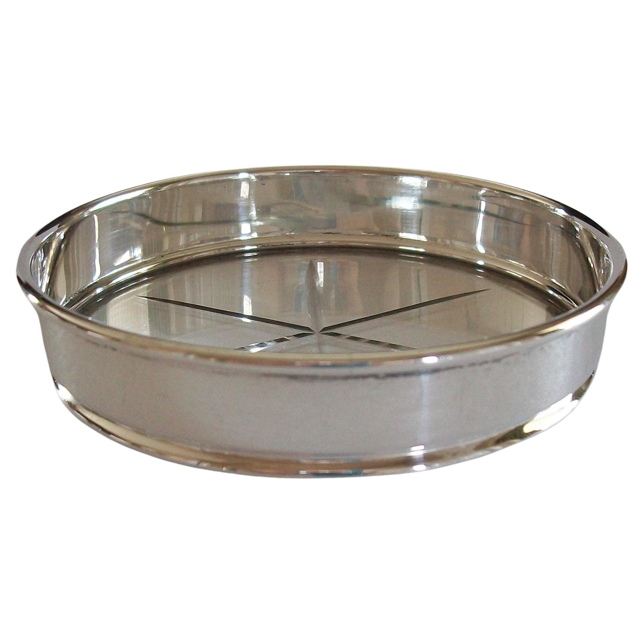 BIRKS - Posavasos de plata de ley y cristal tallado - Canadá - Finales S. XX