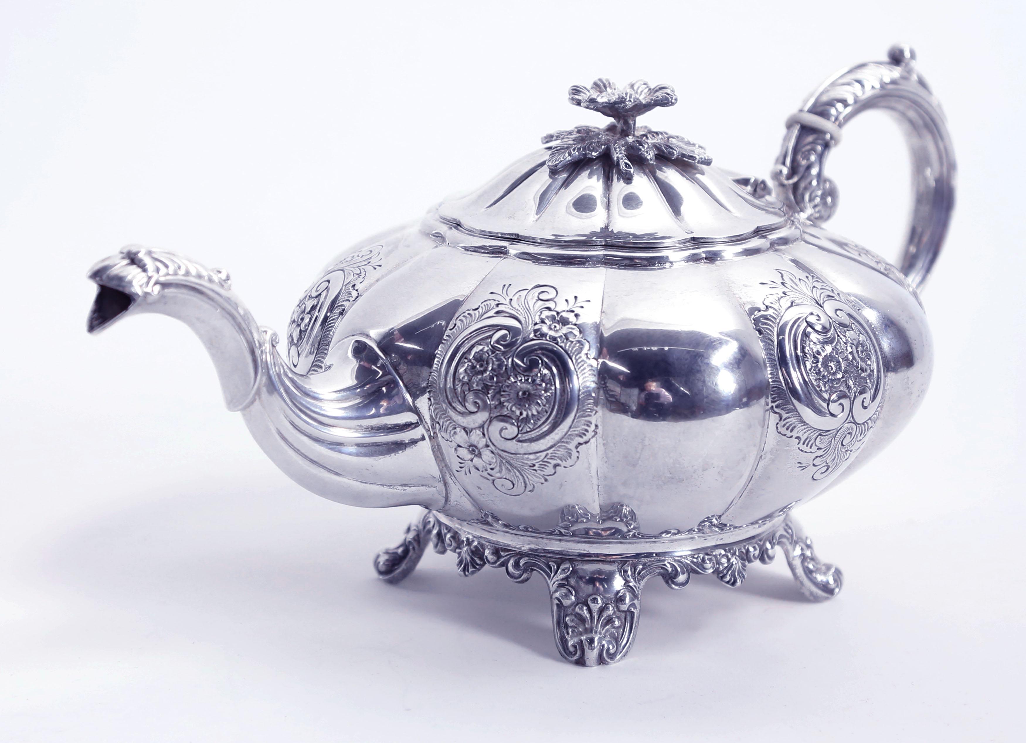 Mid-Century Modern Birks Sterling Silver Repoussé 5-Piece Coffee Tea Set Fabulous Estate Find