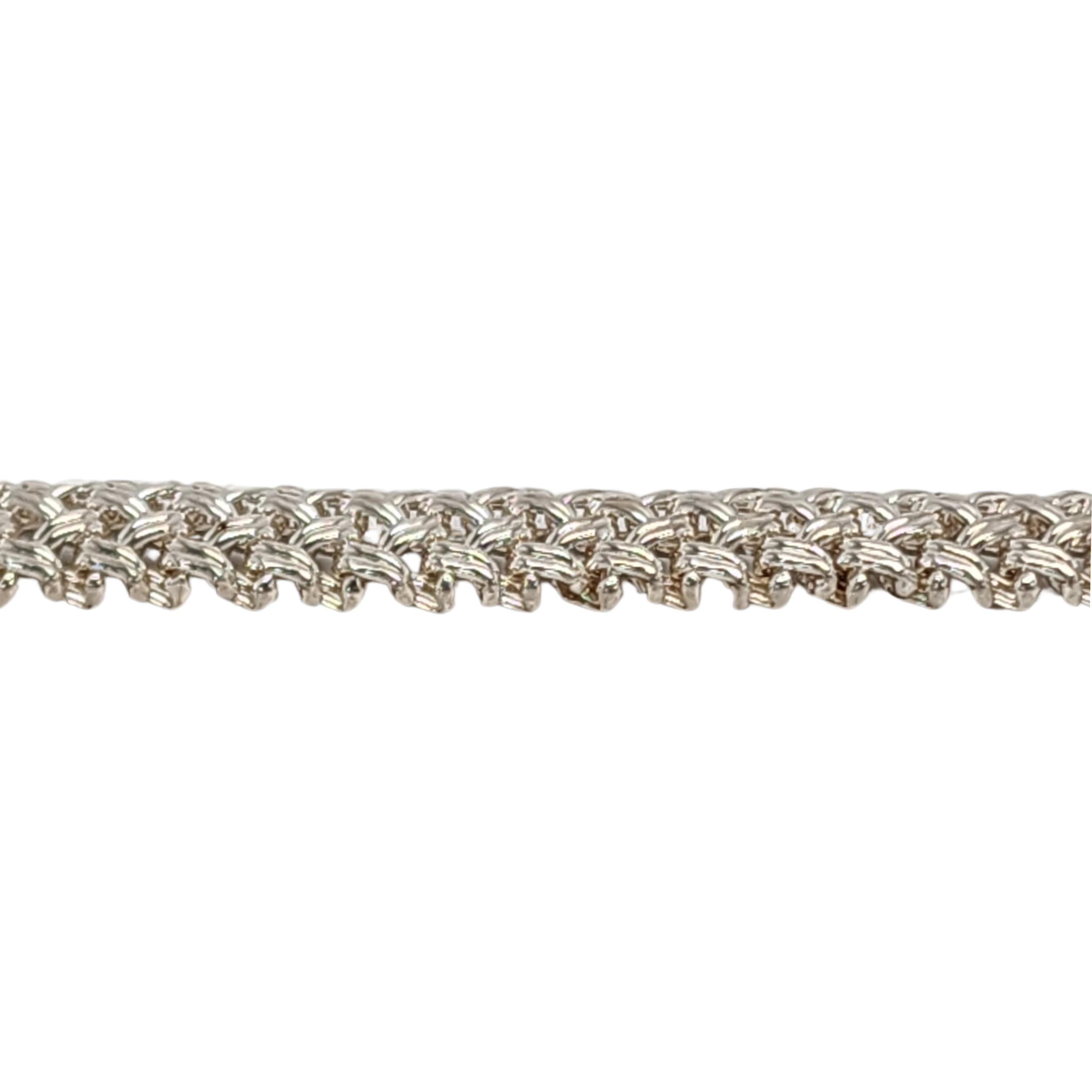 Women's Birks Sterling Silver Wide Flat Woven Chain Necklace 17.5