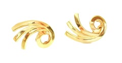 BIRKS - Vintage 14K Yellow Gold Nautilus Earrings - Canada - Mid 20th Century
