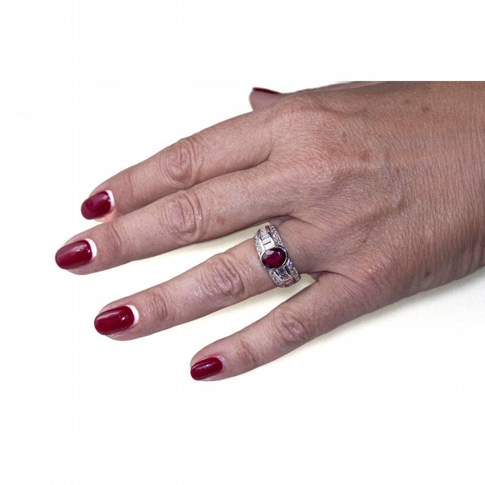 BIRMANIA White Gold and Ruby Ring For Sale 1