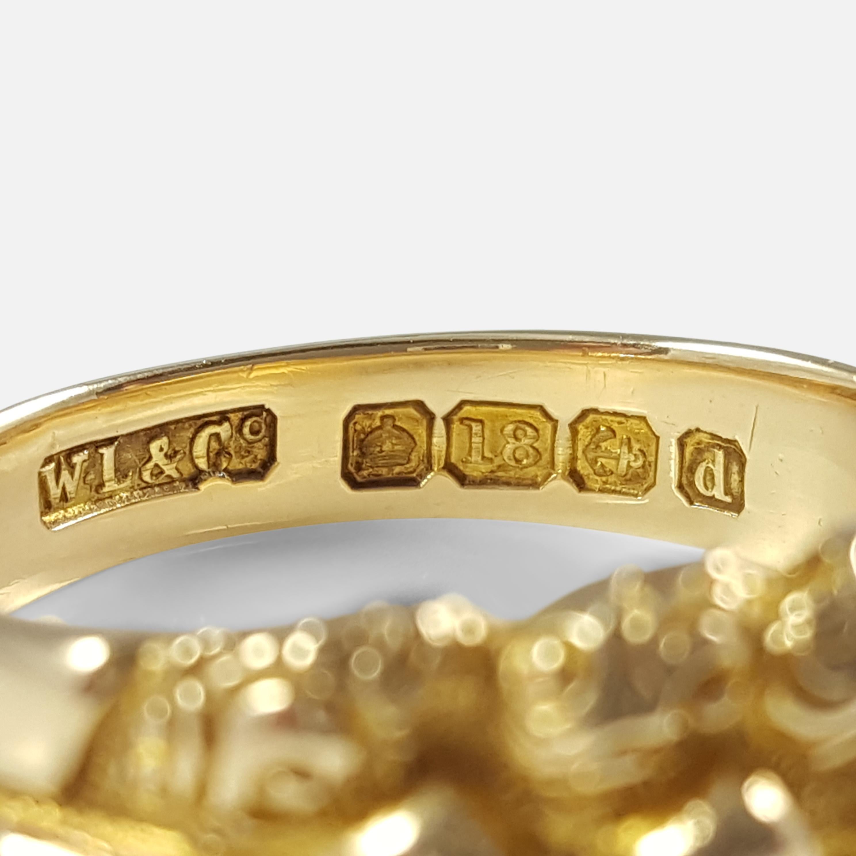 Edwardian 18 Karat Yellow Gold Engraved Keeper Ring Birmingham 1903 4