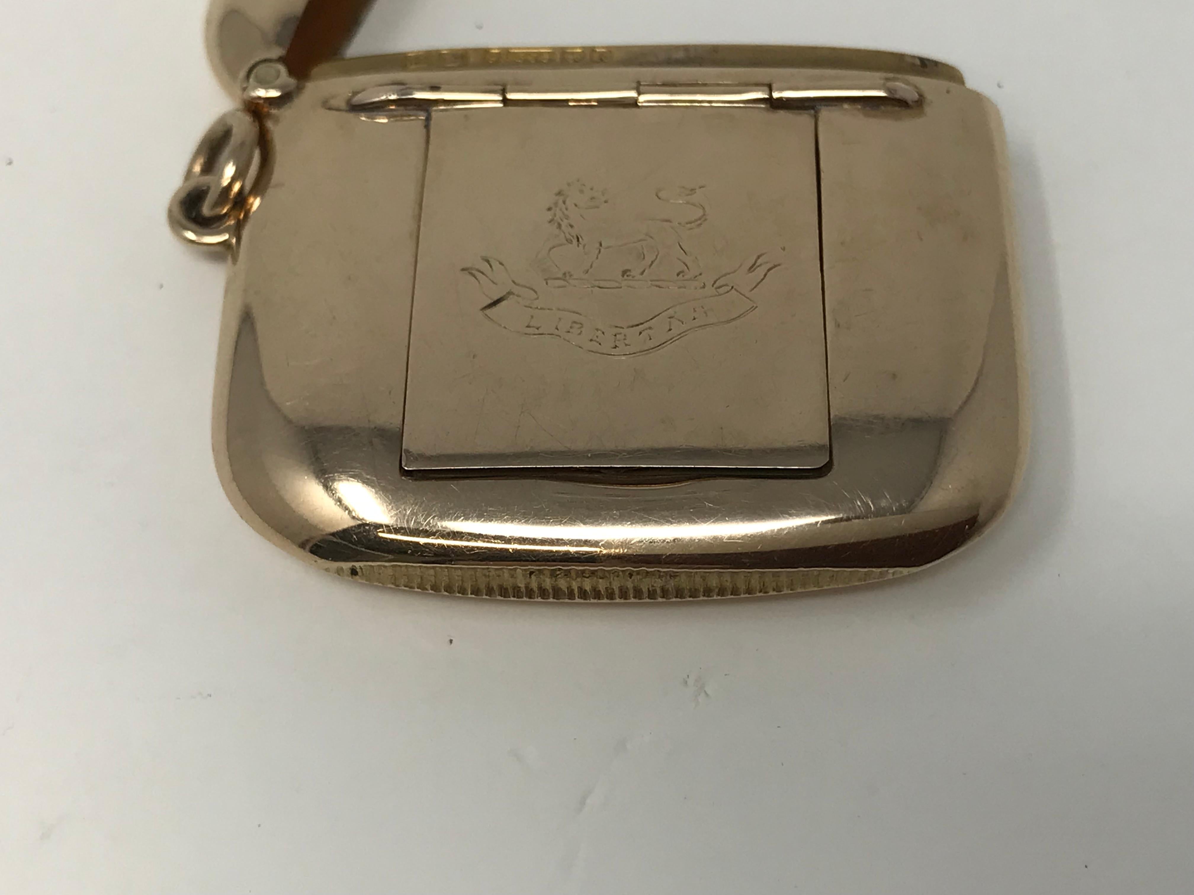 Birmingham 1909 Vesta Estuche y Marco de Fotos Oro de 9 Quilates en Bueno estado para la venta en Montreal, QC