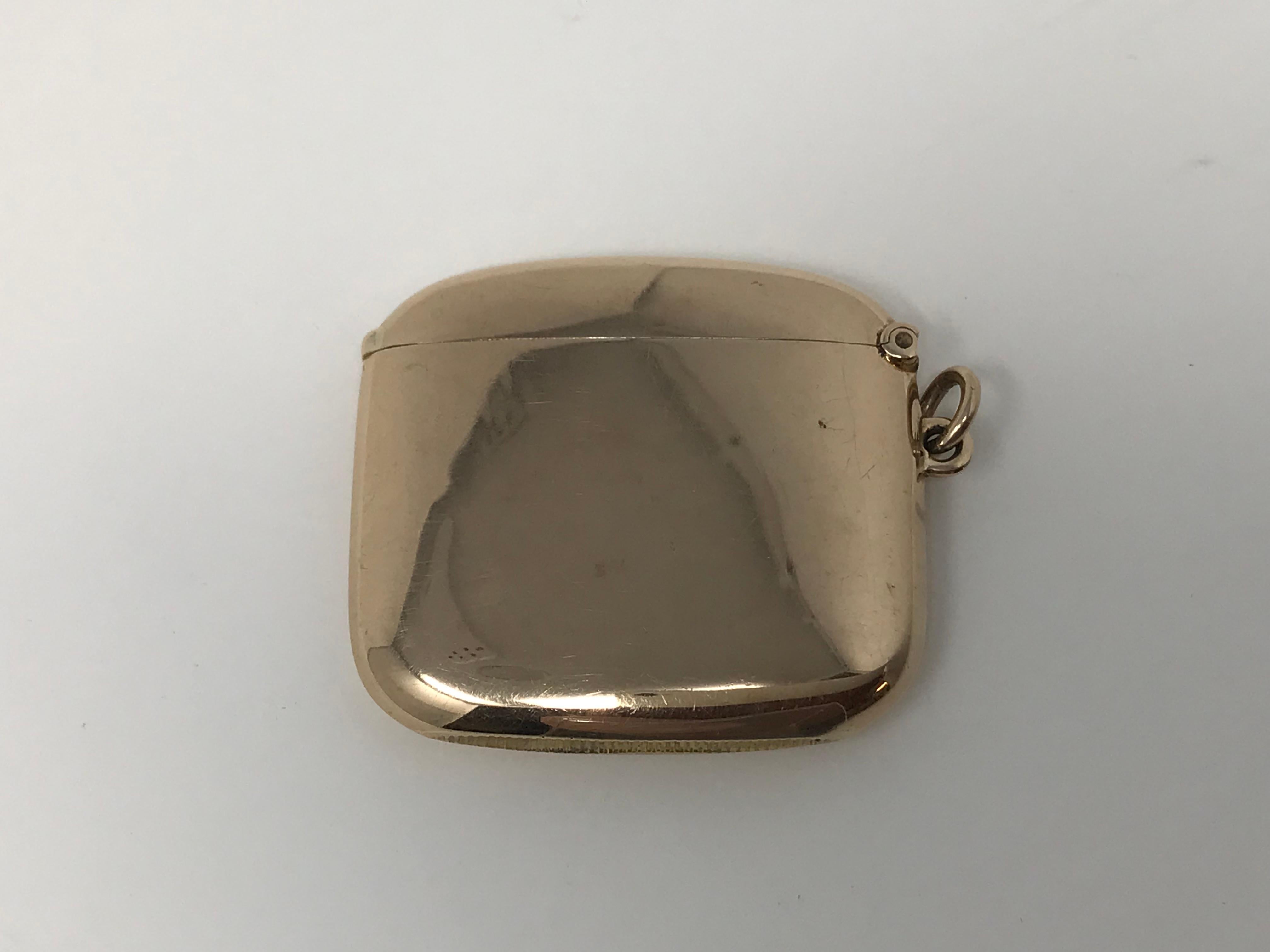 Femenino o masculino Birmingham 1909 Vesta Estuche y Marco de Fotos Oro de 9 Quilates en venta