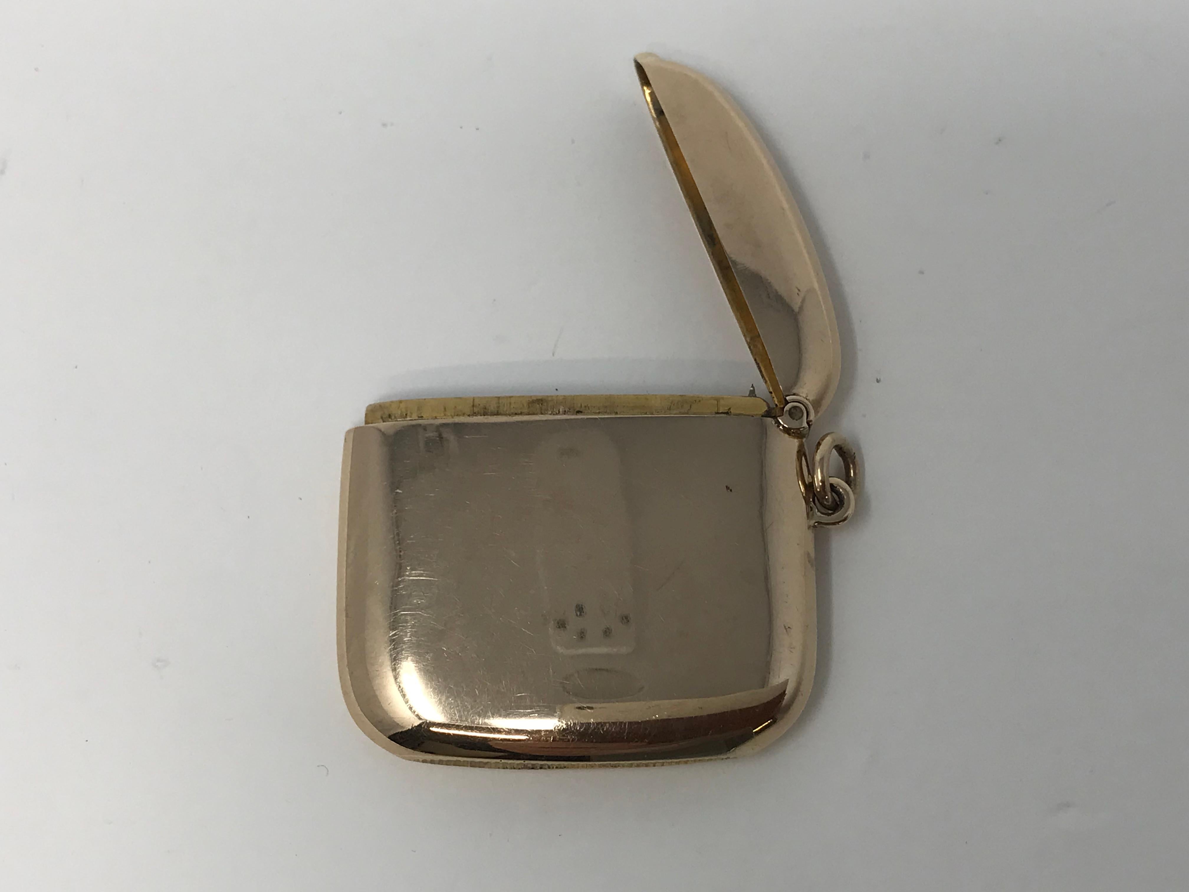 Birmingham 1909 Vesta Estuche y Marco de Fotos Oro de 9 Quilates en venta 2