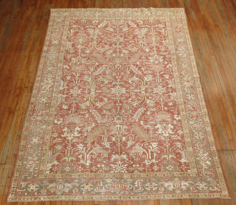 Birmingham Brick Red Color Persian Heriz Oriental Antique Room Carpet