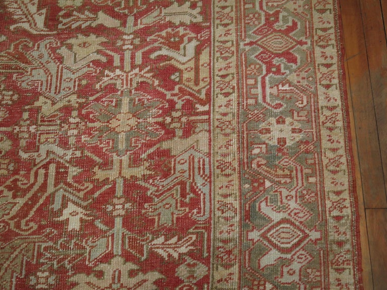 Birmingham Brick Red Color Persian Heriz Oriental Antique Room Carpet