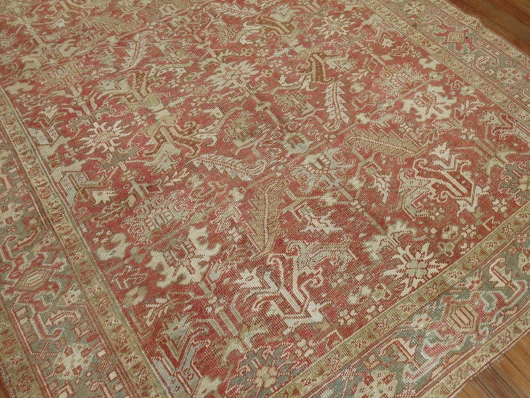 Birmingham Brick Red Color Persian Heriz Oriental Antique Room Carpet