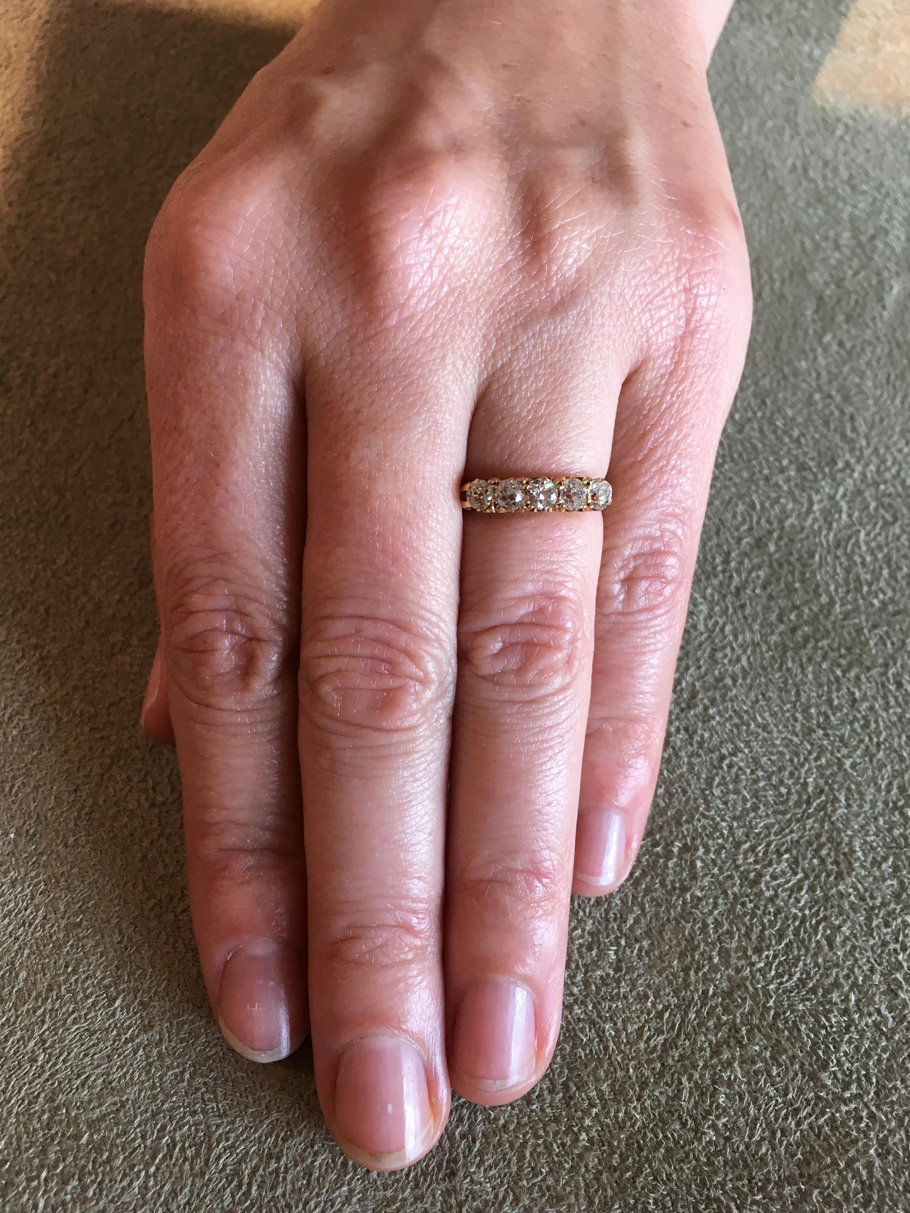 Birmingham 1900 Diamond 18 Karat Gold Anniversary Band In Excellent Condition In Berkeley, CA