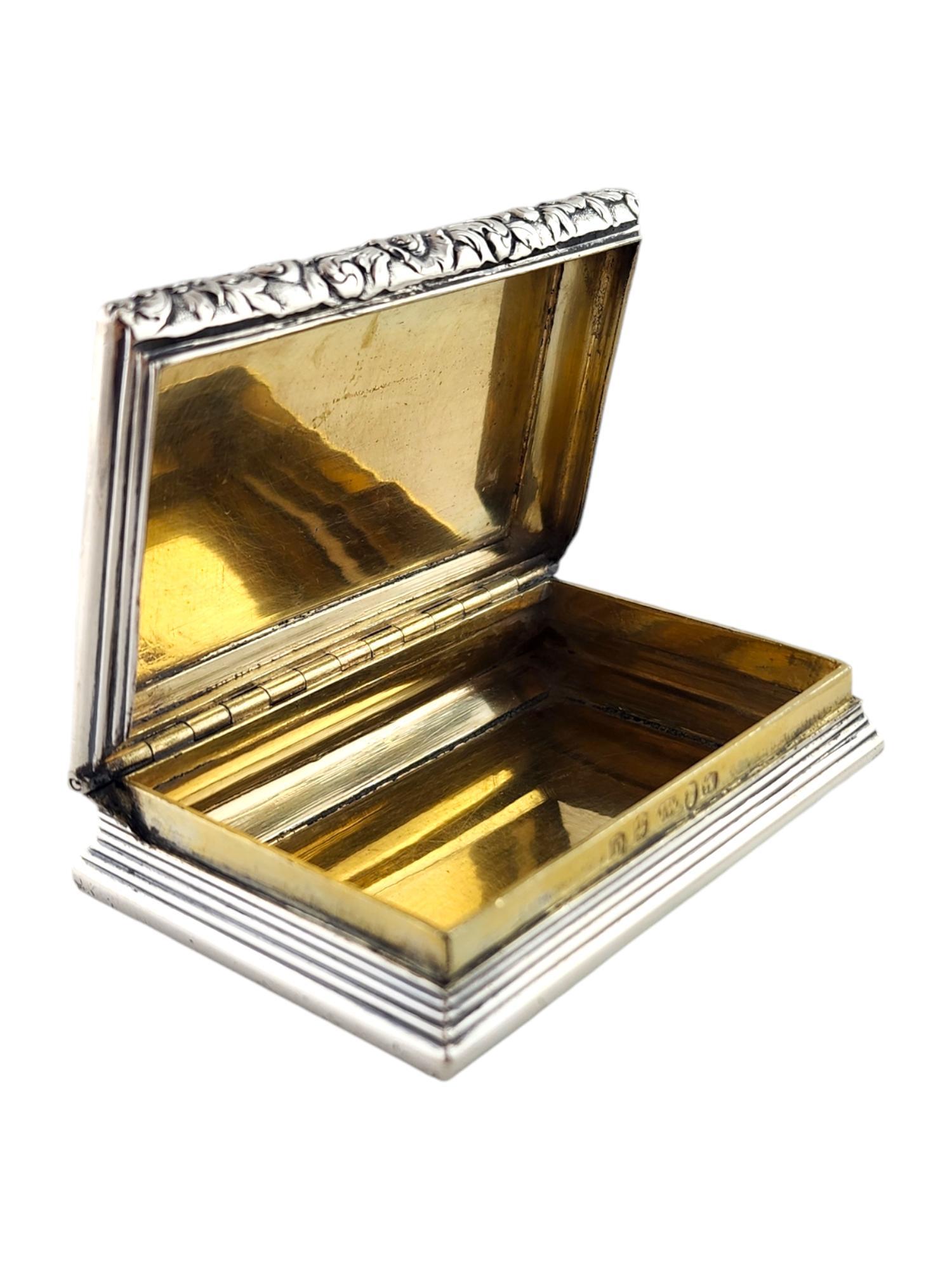 Birmingham Inghilterra Joseph Willmore 1842 Tabacchiera in argento sterling #18693 in vendita 2