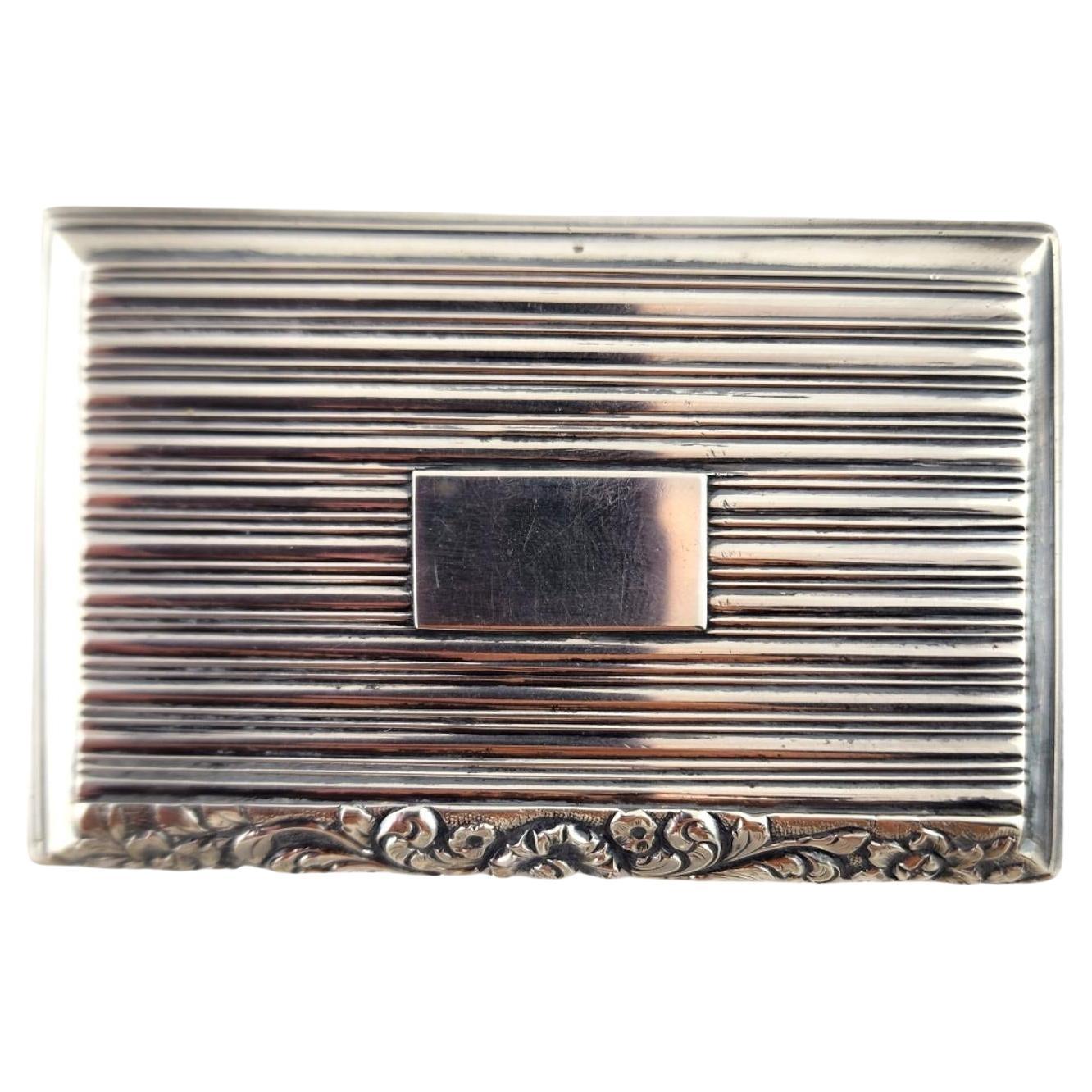 Birmingham England Joseph Willmore 1842 Sterling Silver Snuffbox #18693