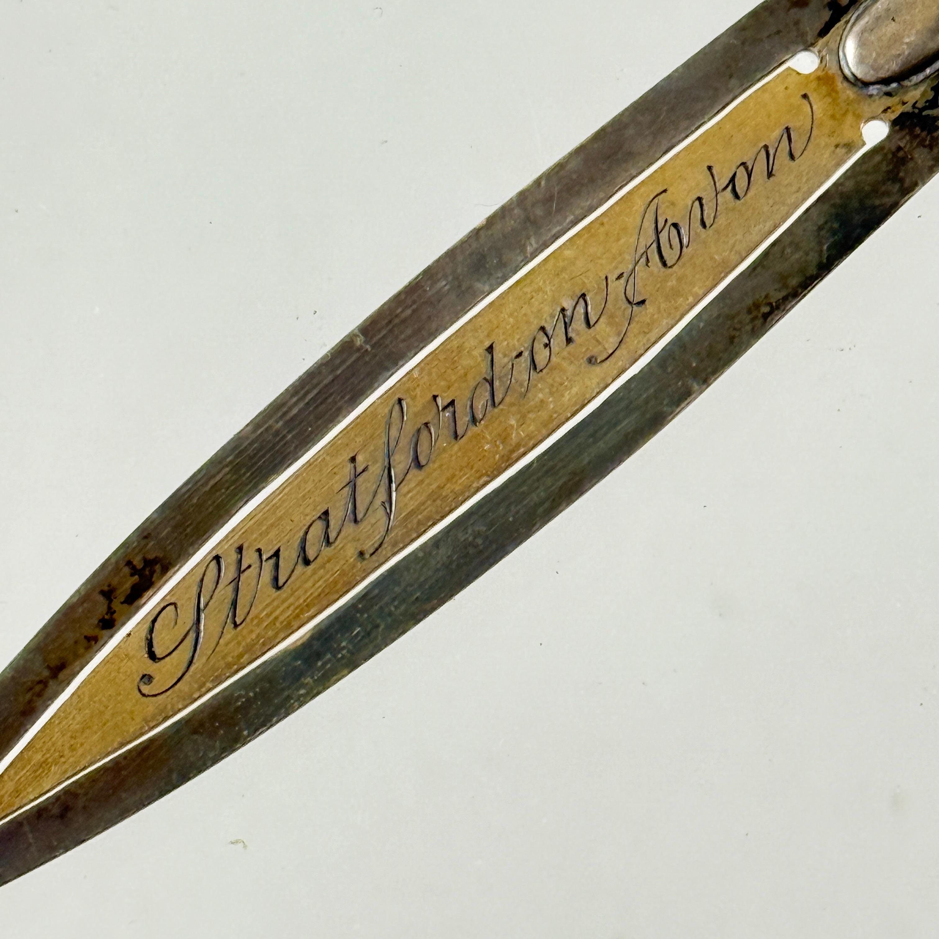 Early 20th Century Birmingham English Brass Shakespeare Letter Knife-Bookmark, dated 1902 For Sale