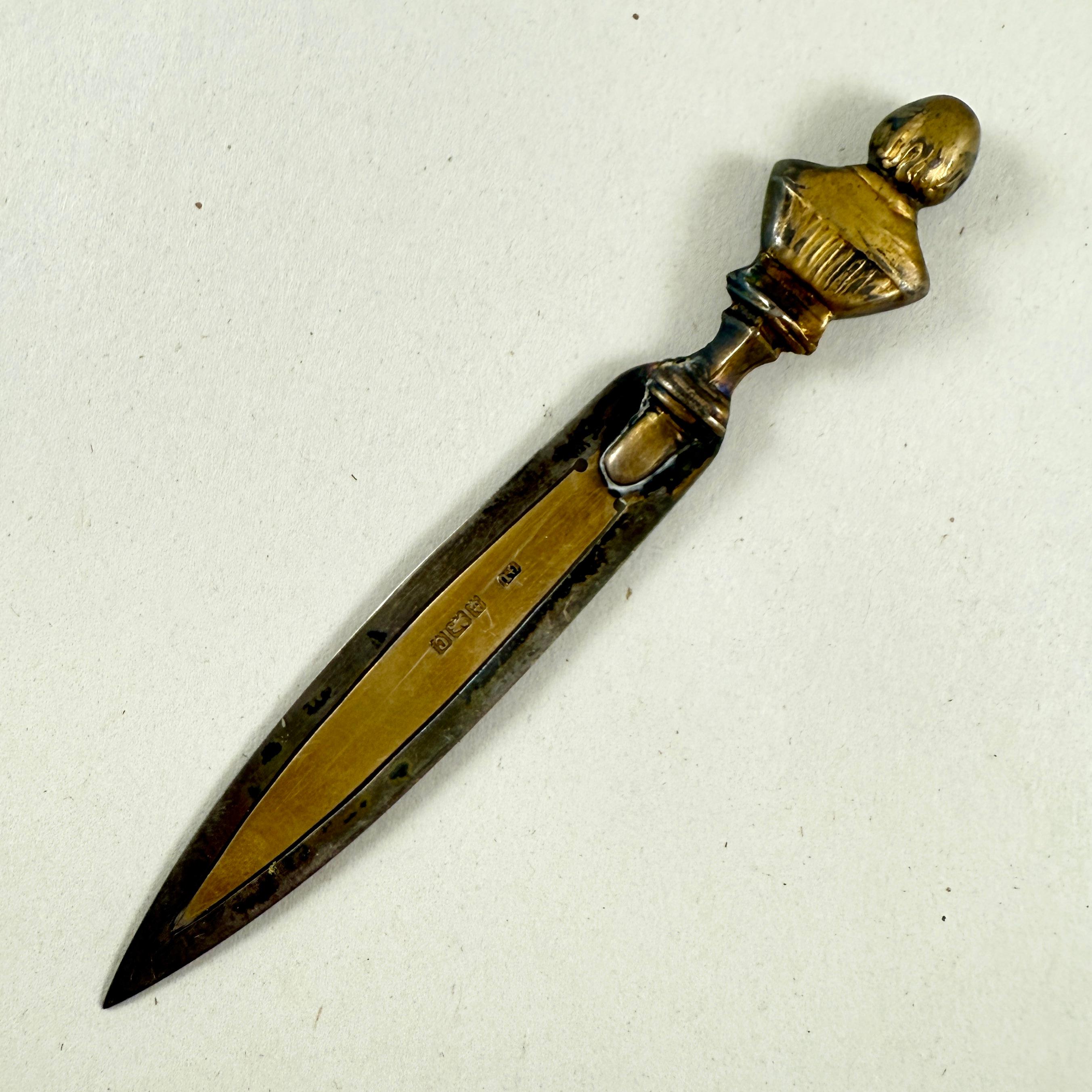 Birmingham English Brass Shakespeare Letter Knife-Bookmark, dated 1902 For Sale 2