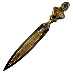 Birmingham English Brass Shakespeare Letter Knife-Bookmark, dated 1902