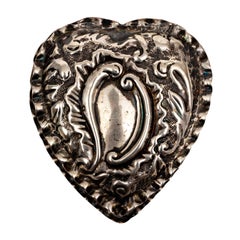 Antique Birmingham English Sterling 18th Century Heart Box
