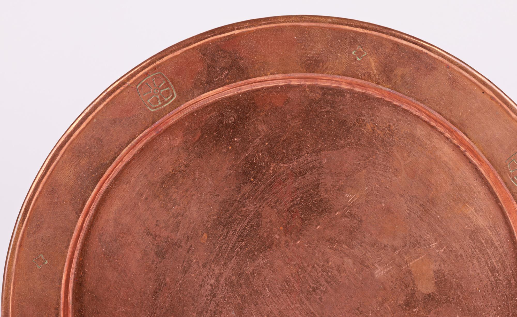 English Birmingham Guild Arts & Crafts Copper Paten or Tray For Sale