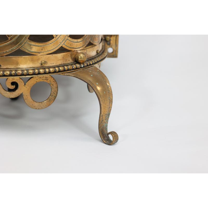 Birmingham Guild of Handicraft attributed. A gilded semi-circular brass planter. For Sale 7