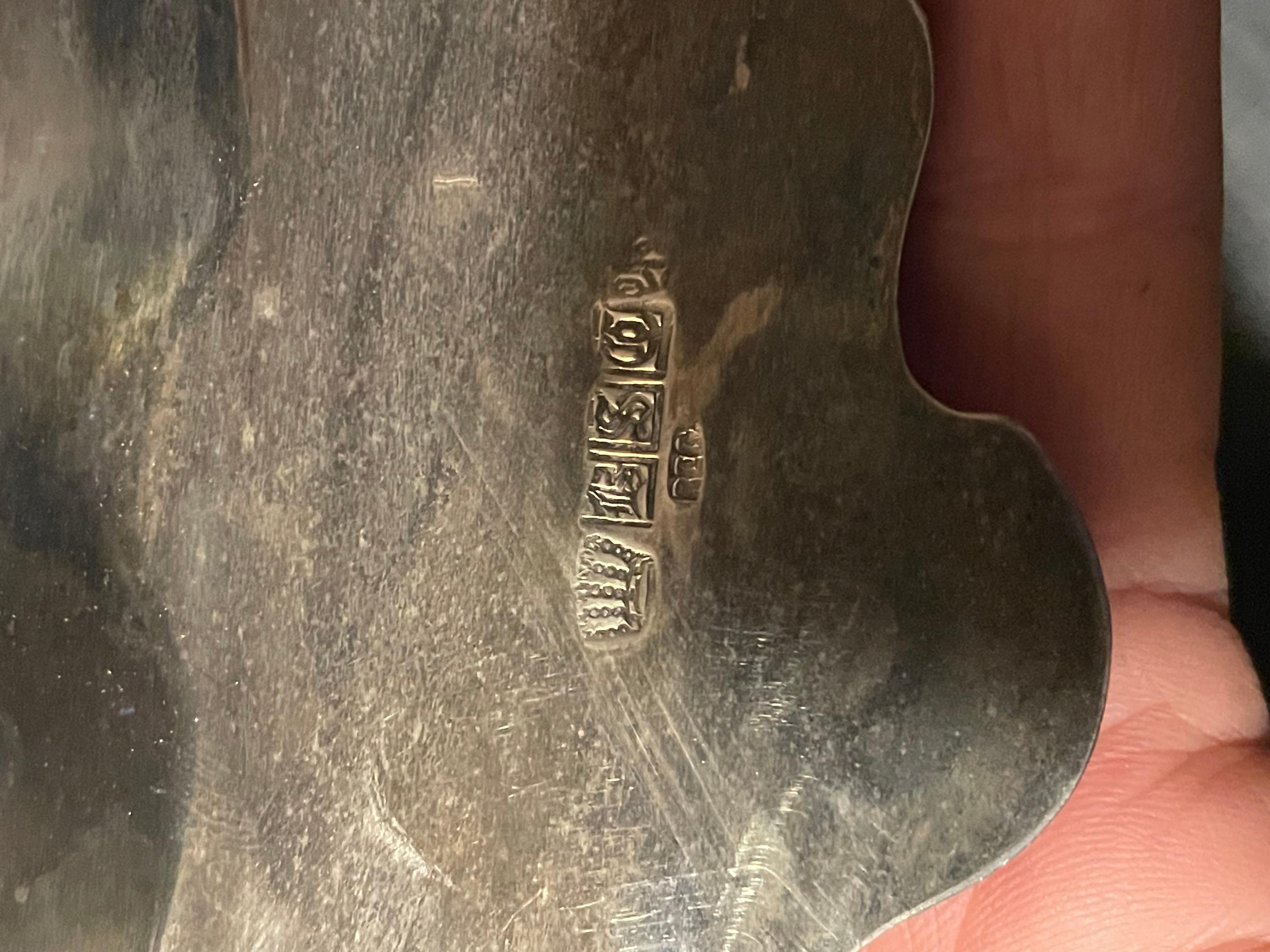 Birmingham Silver Co. Bandeja con pie y asa de plata grande Pérdida de chapado en venta 7
