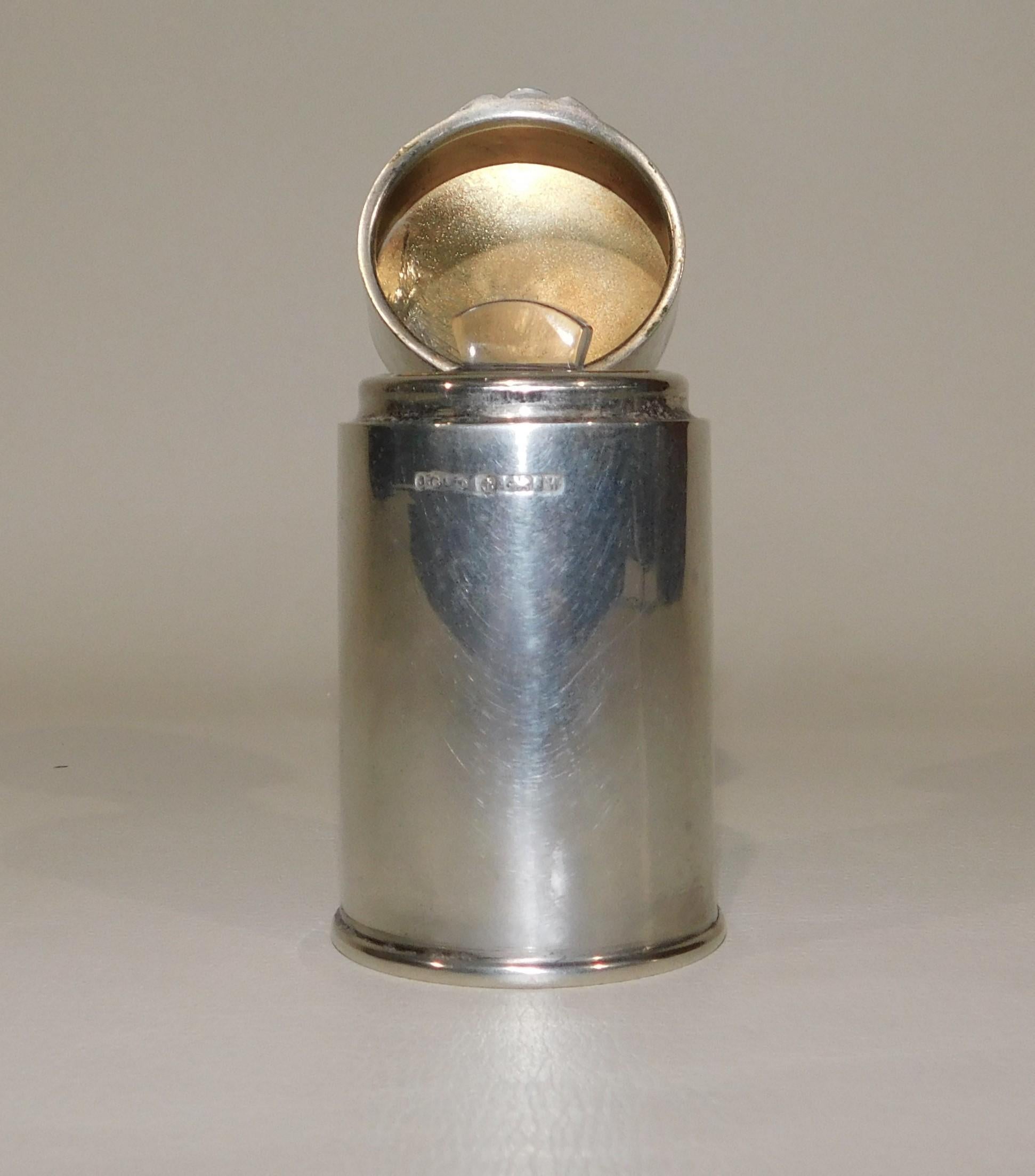 20th Century Birmingham Sterling Silver Perfume Bottle J.C. Ltd