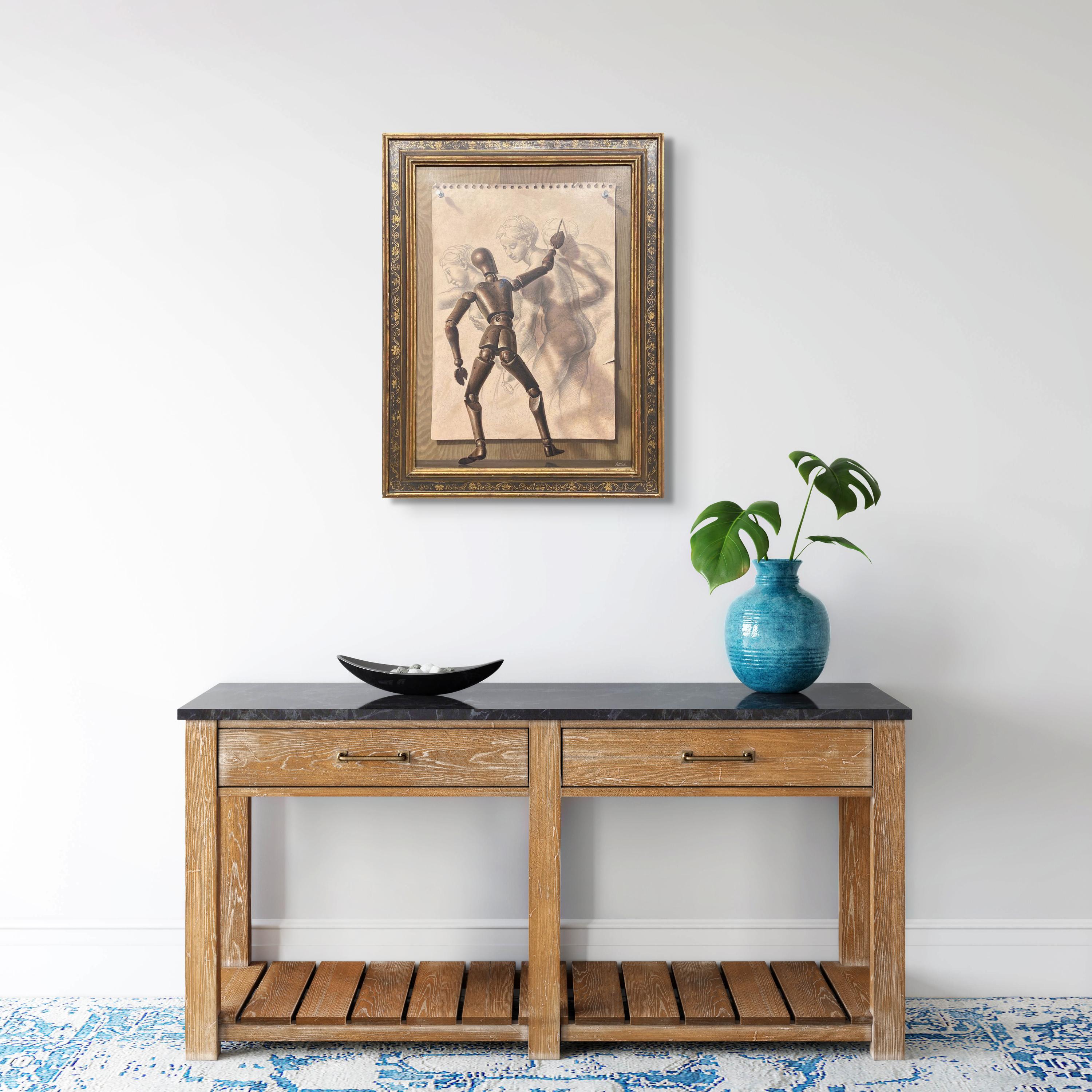 Le cadeau fatal, dessin d'artiste - Réalisme américain Painting par Birney Lettick