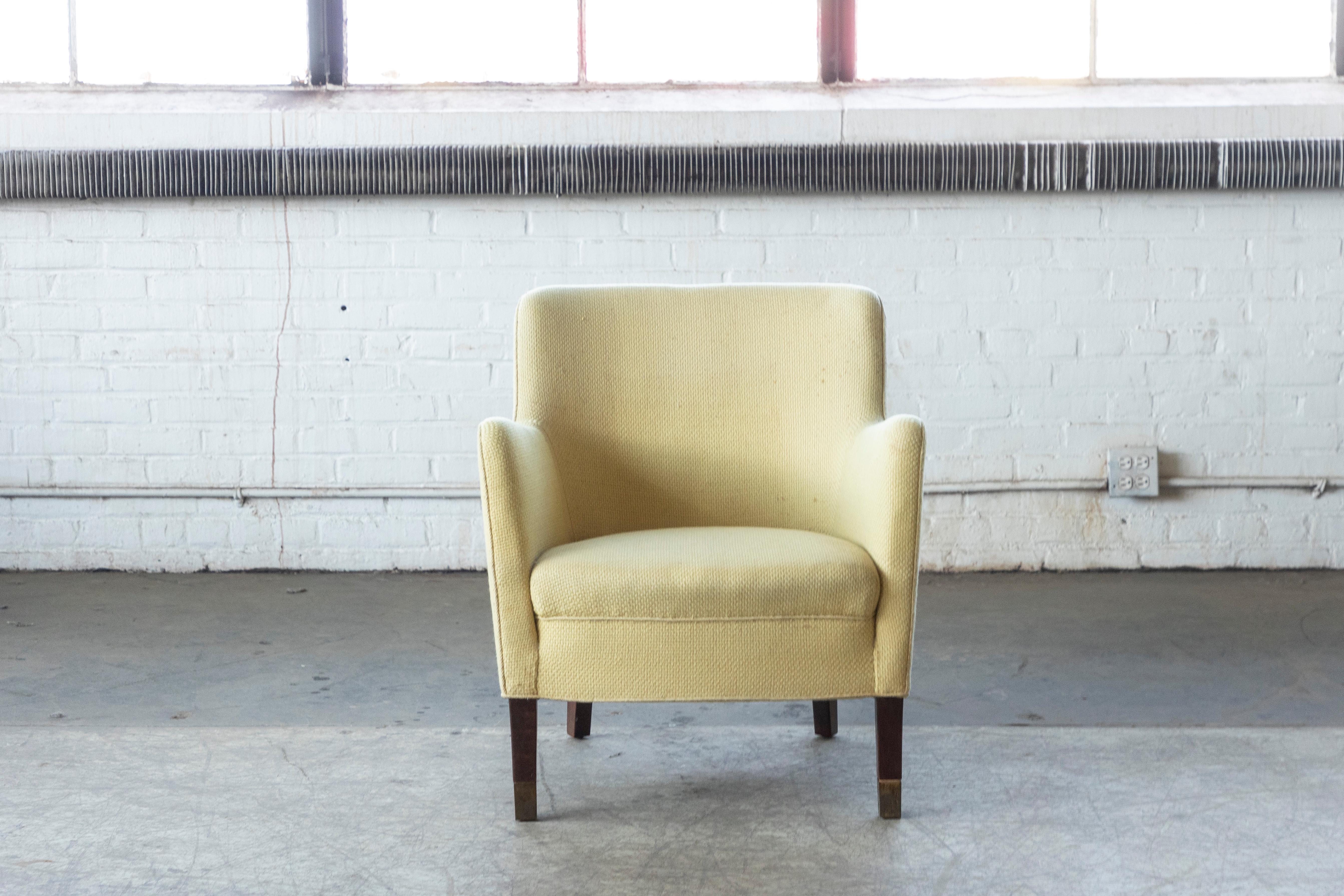 Mid-20th Century Birte Iversen Attributed Classic Danish 1950s Lounge Chair