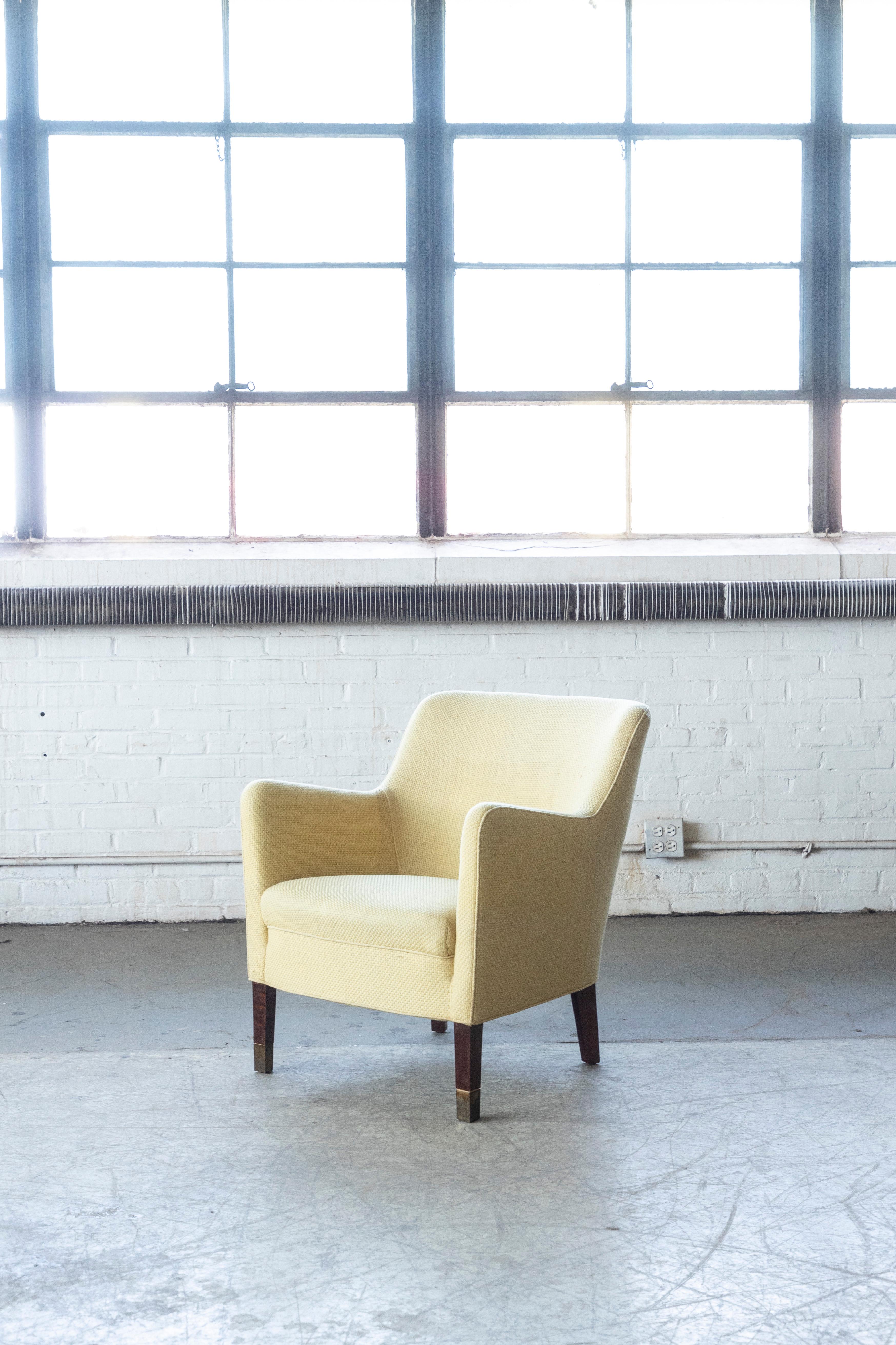 Birte Iversen Attributed Classic Danish 1950s Lounge Chair 1