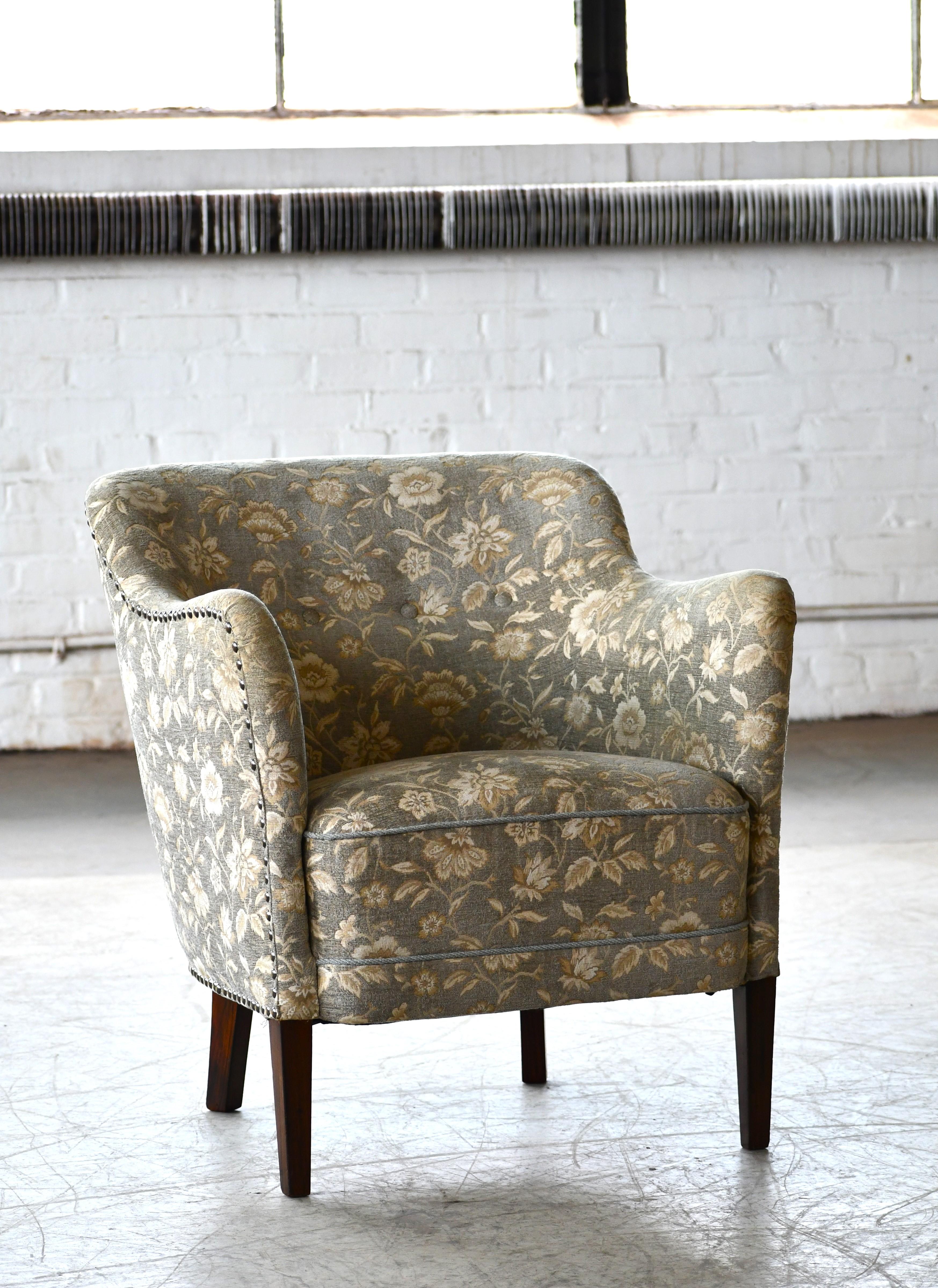 Mid-Century Modern Birte Iversen Style Classic Danish 1950s Lounge Chair For Sale