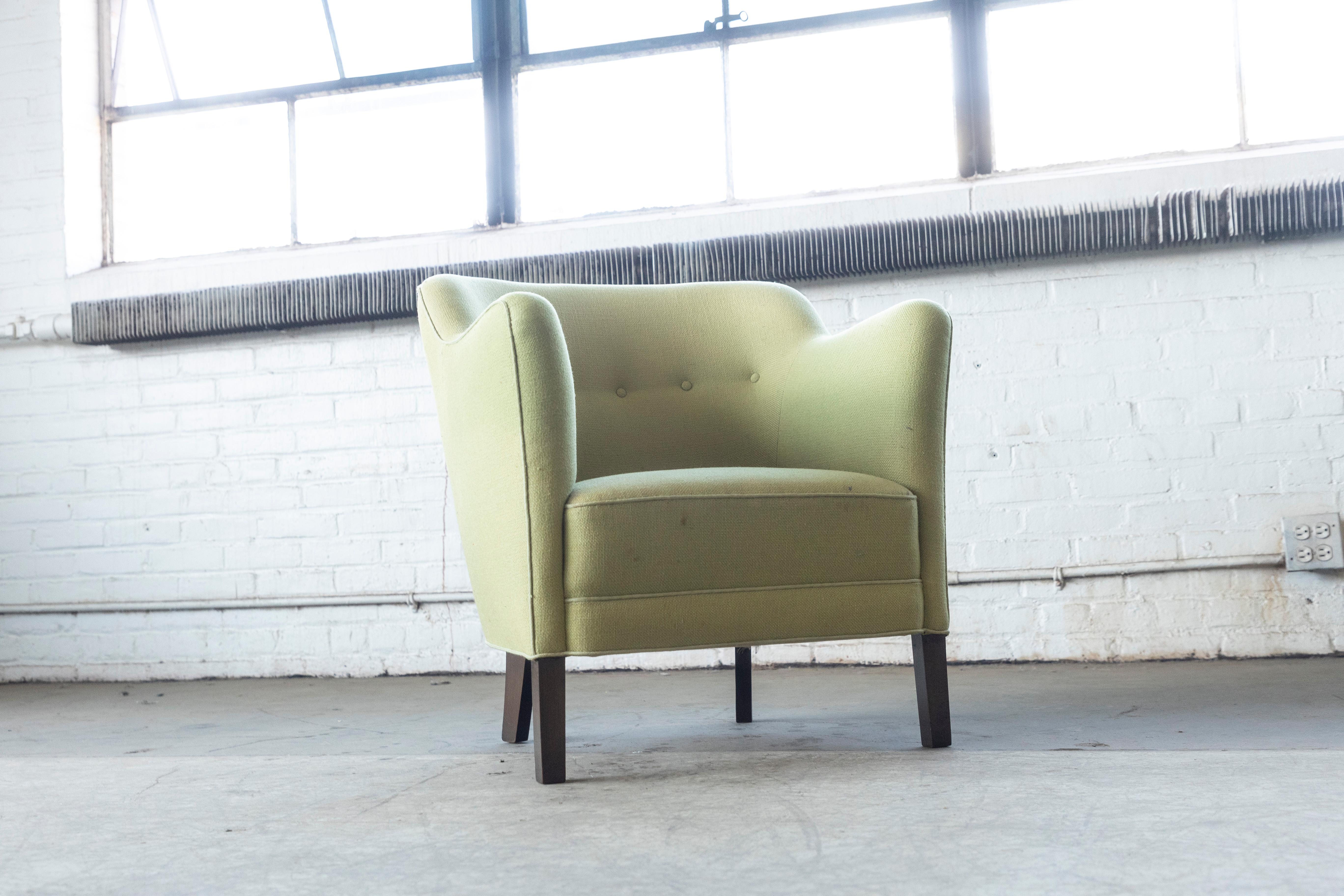 Mid-Century Modern Birte Iversen Style Classic Danish 1950s Lounge Chair