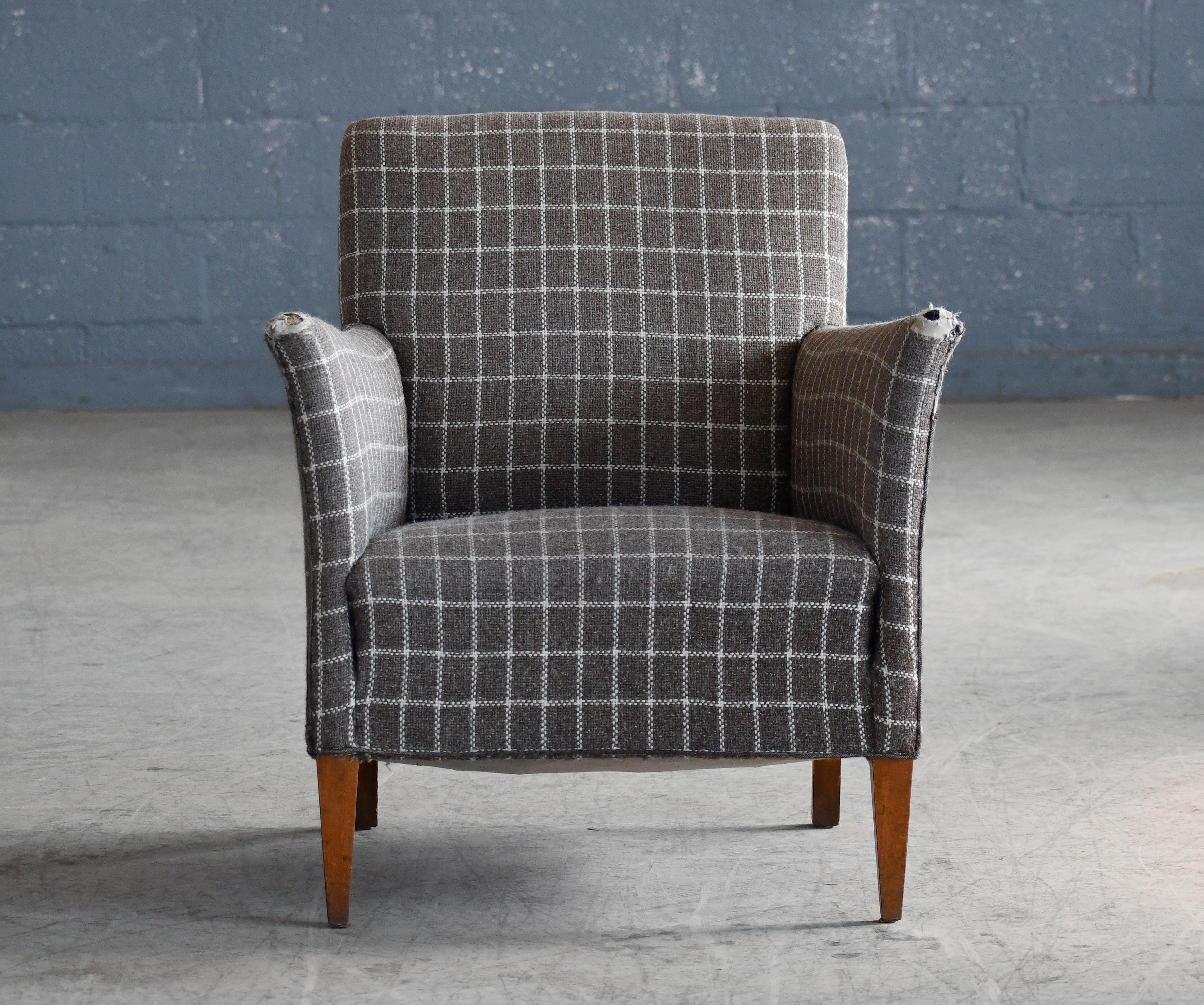 Scandinavian Modern Birte Iversen Style Classic Danish 1950s Lounge Chair For Sale