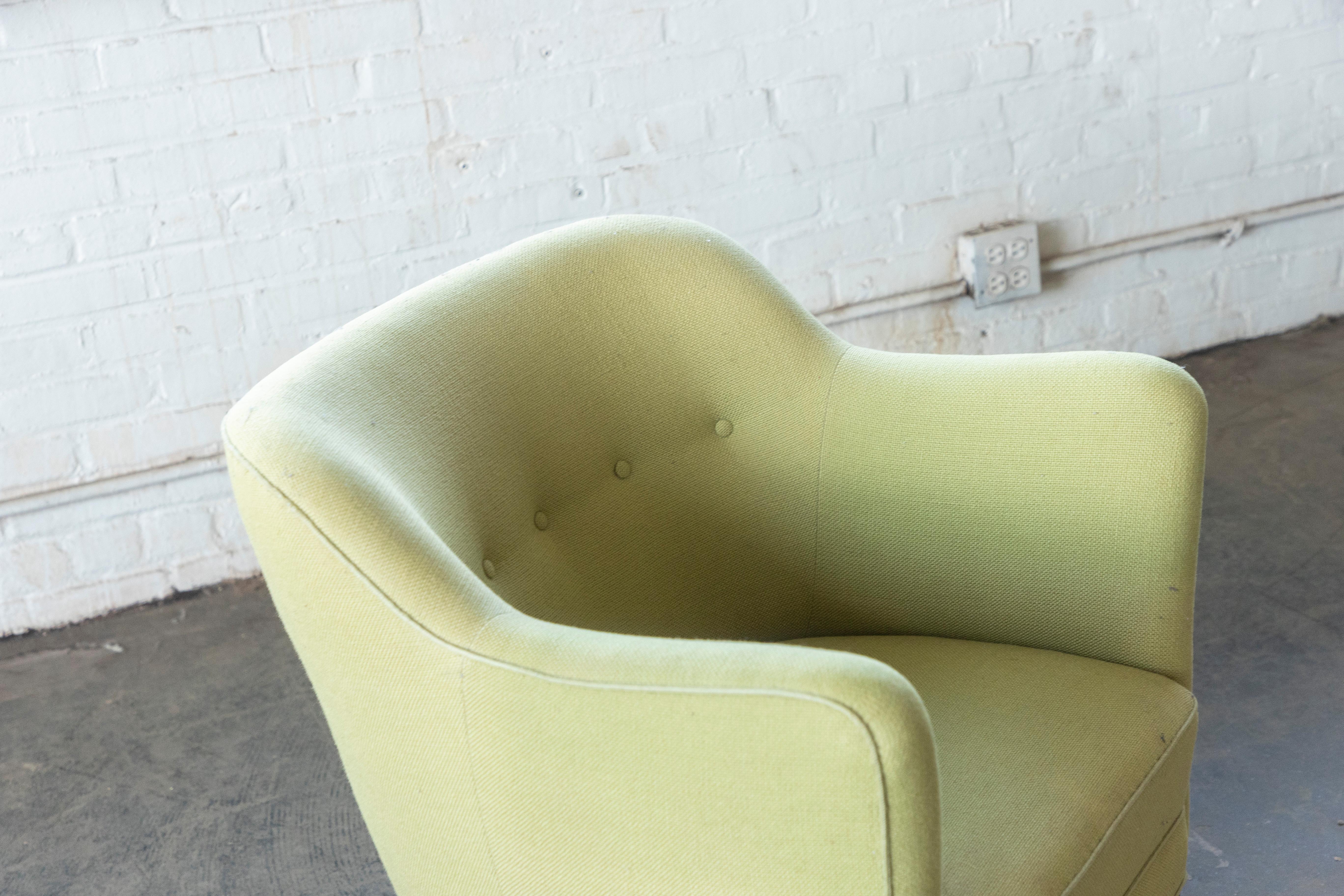 Mid-20th Century Birte Iversen Style Classic Danish 1950s Lounge Chair