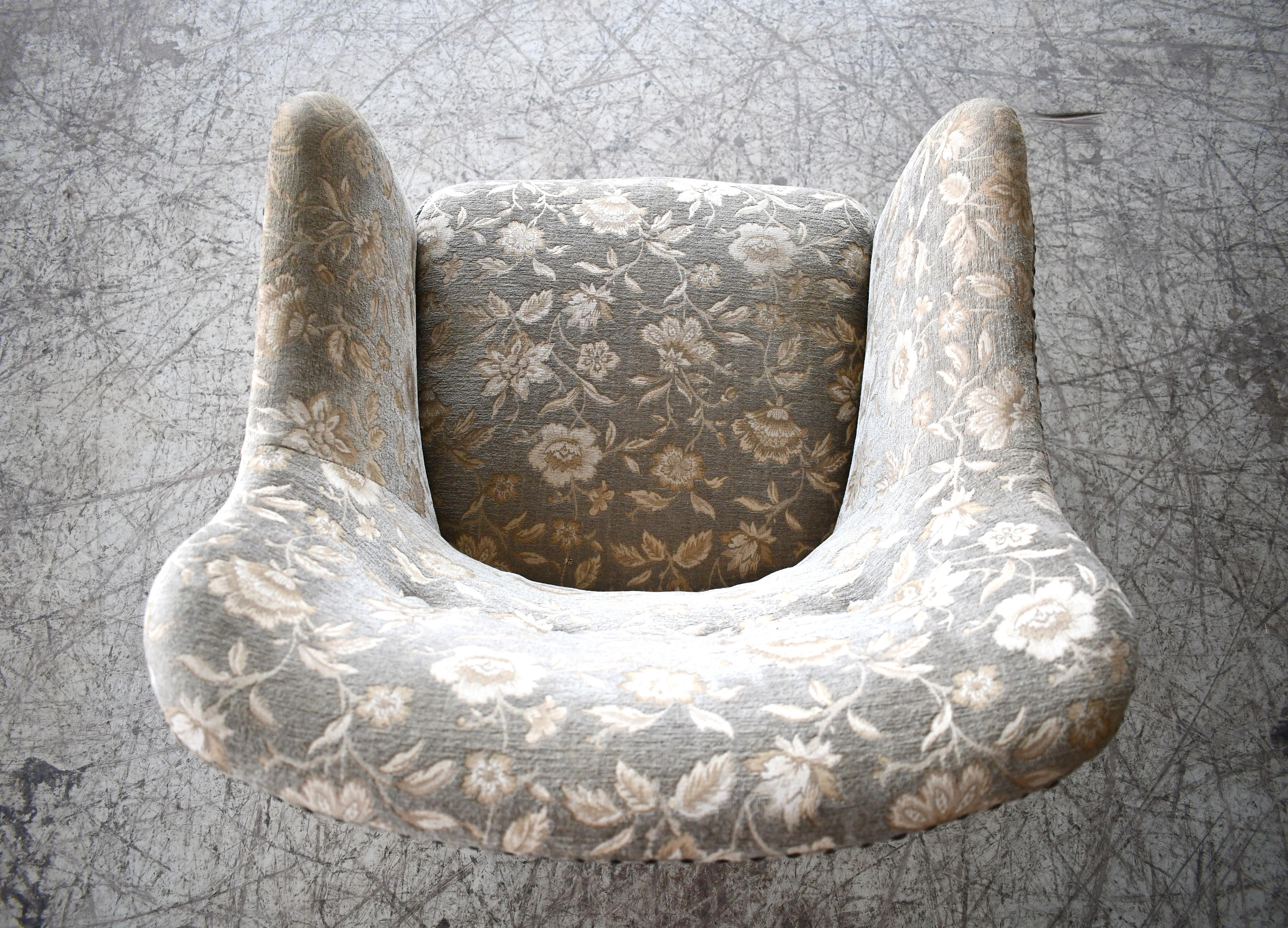 Wool Birte Iversen Style Classic Danish 1950s Lounge Chair For Sale