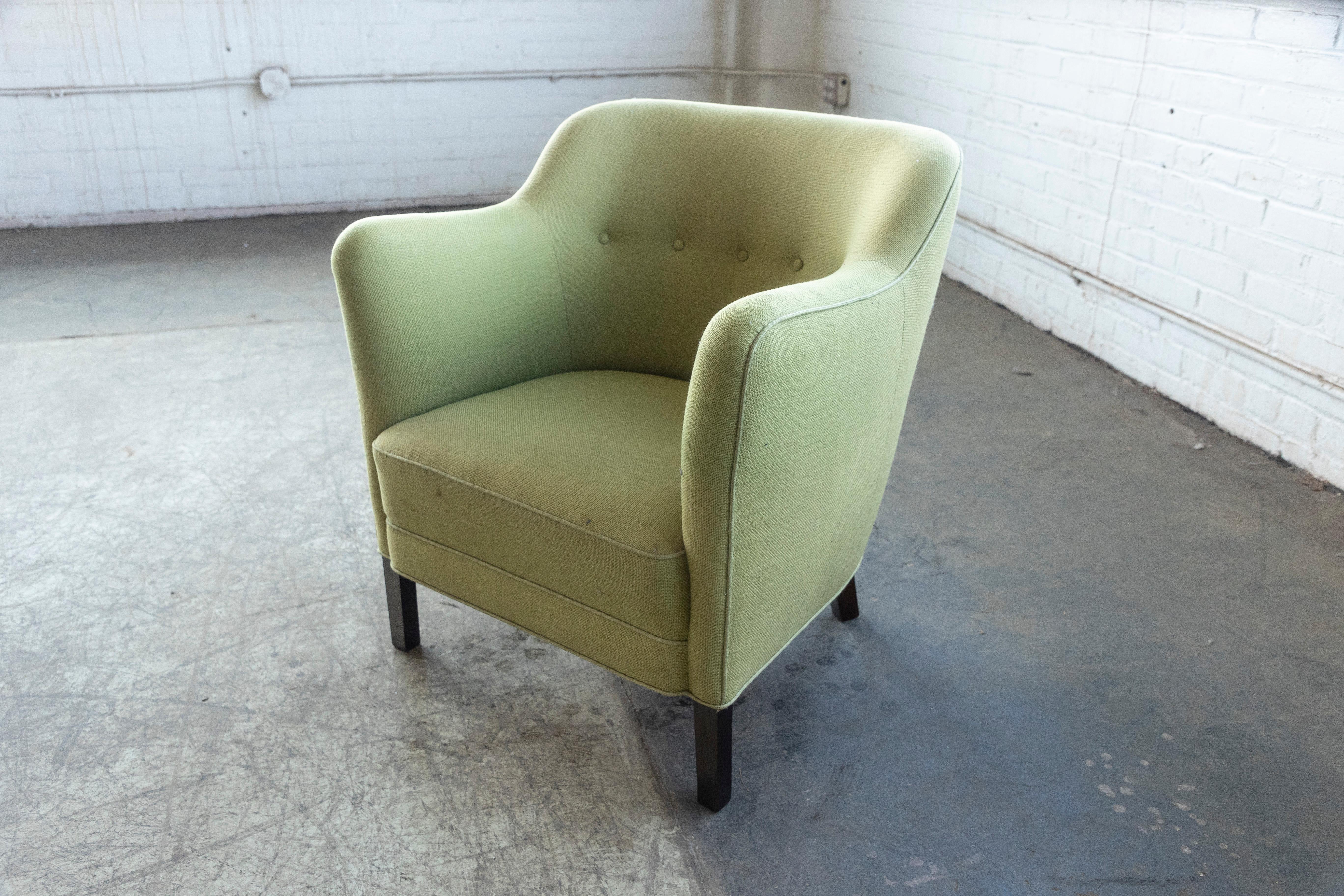 Mahogany Birte Iversen Style Classic Danish 1950s Lounge Chair