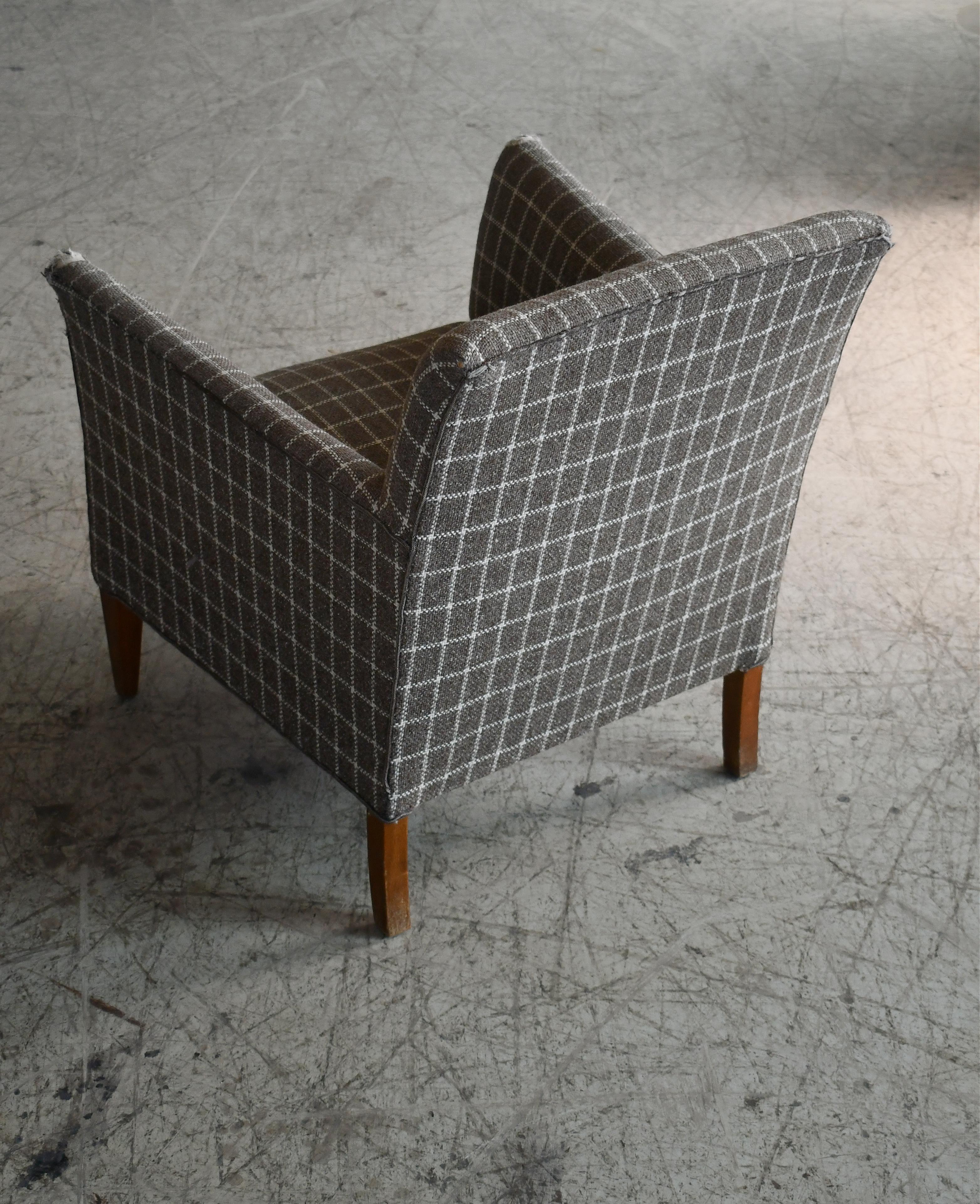 Wool Birte Iversen Style Classic Danish 1950s Lounge Chair For Sale