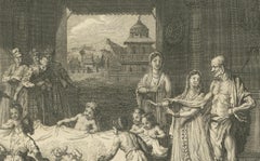 Birth and Naming Rituals of the Banians – Rare 1734 Indian Custom Engraving