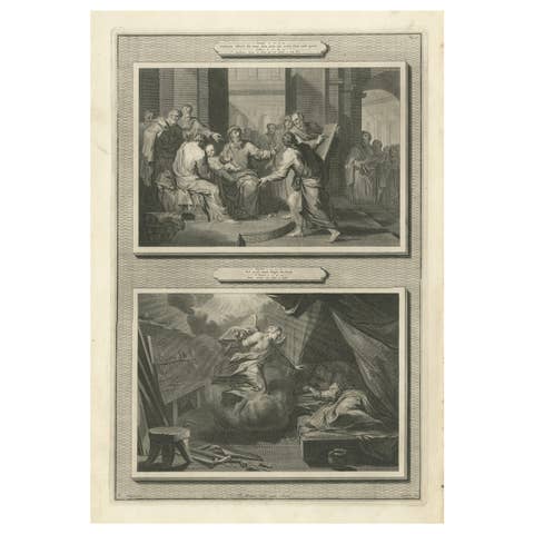 Birth of John the Baptist & Angel Appearing to Joseph, Pieter Mortier, ca. 1700