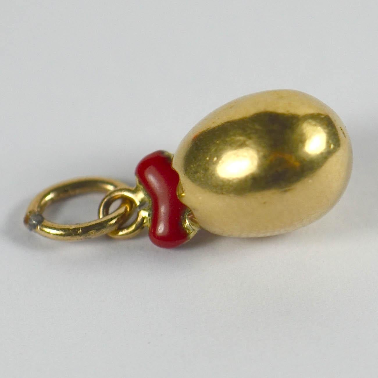 Women's or Men's Birth of Love Gold Enamel Egg Heart Charm Pendant