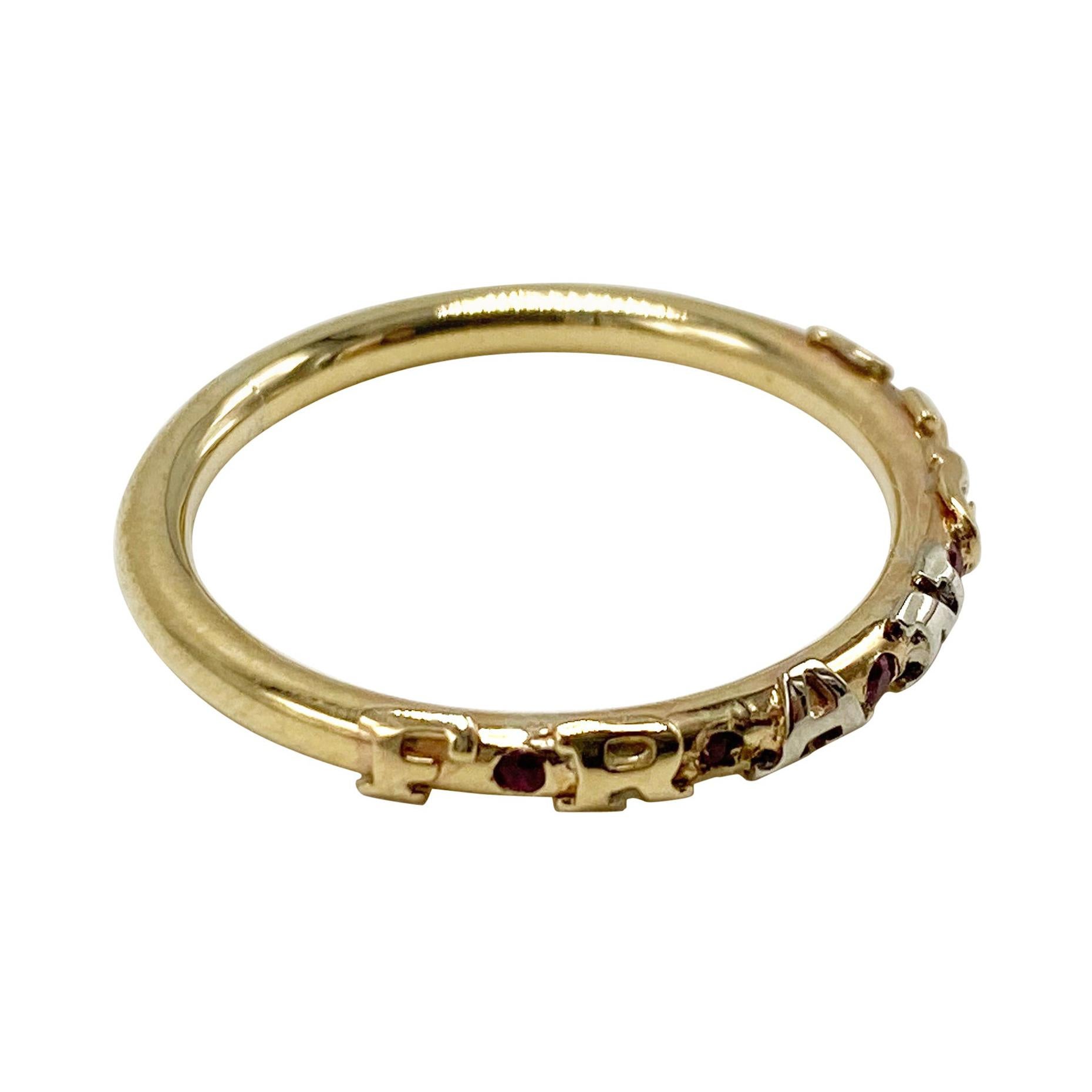 Birth Stone Name custom Ring 14k Gold J Dauphin For Sale