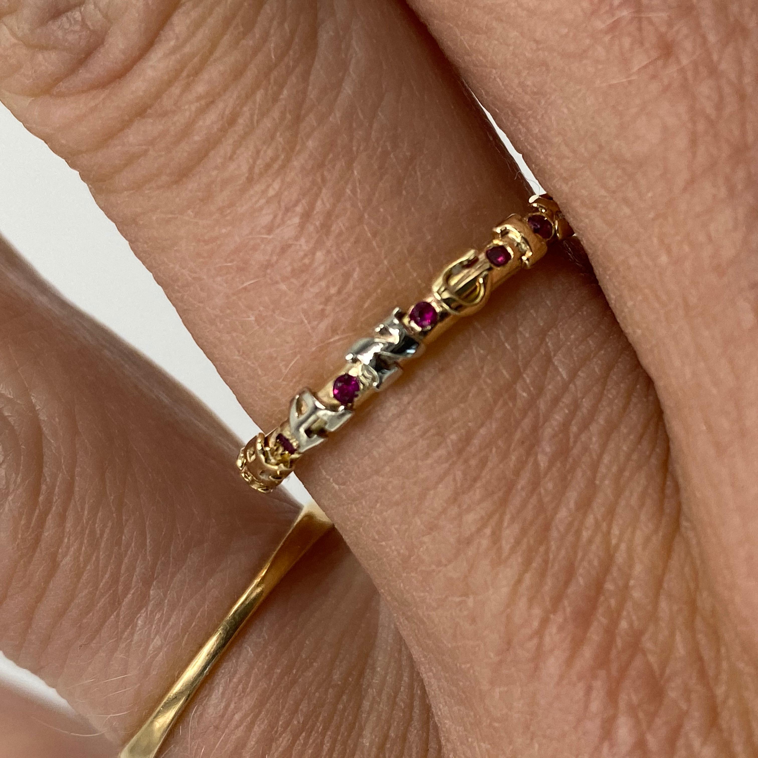 Women's or Men's Birth Stone Name Ring Gold For Sale