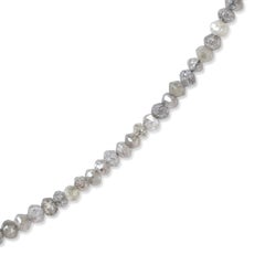 Birthstone April Gray Diamond Necklace 14K Gold Clasp, Handcrafted Fine Jewelry