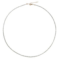 Birthstone April Gray Diamond Necklace 14K Gold Clasp, Handcrafted Fine Jewelry