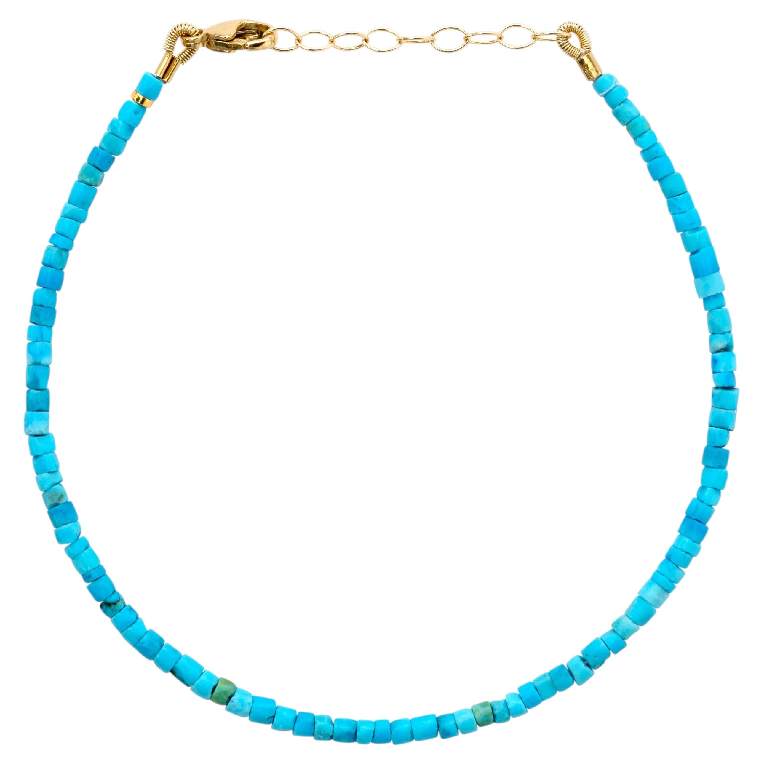 Bracciale a tubo in turchese di dicembre, Gioielli fatti a mano