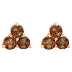 Birthstone Earrings Featuring Andalusite Set in 14K Strawberry Gold