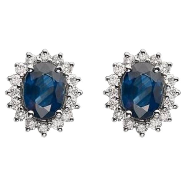 Birthstone Earrings Featuring Blueberry Sapphire Nude Diamonds Set in 14K