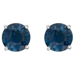 Birthstone Earrings Featuring Blueberry Sapphire Set in 14K Vanilla Gold