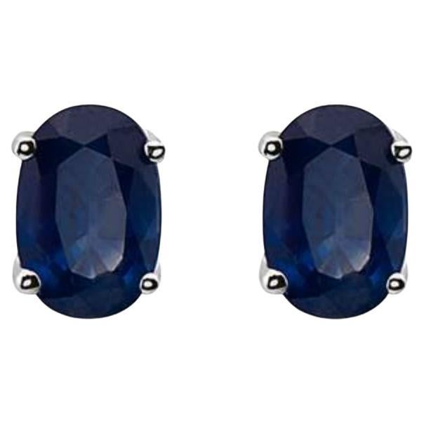 Birthstone Earrings Featuring Blueberry Sapphire Set in 14K Vanilla Gold For Sale