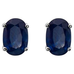 Birthstone-Ohrringe mit blauem Beeren-Saphir-Set aus 14 Karat Vanilla Gold