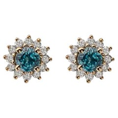 Geburtsstein-Ohrringe mit Blaubeer-Zirkon und nackten Diamanten