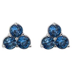 Birthstone Earrings Featuring Cornflower Sapphire Set in 14K Vanilla Gold