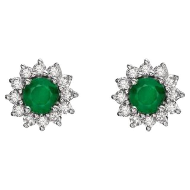 Birthstone Earrings Featuring COSTA Smeralda Emeralds Nude Diamonds For Sale